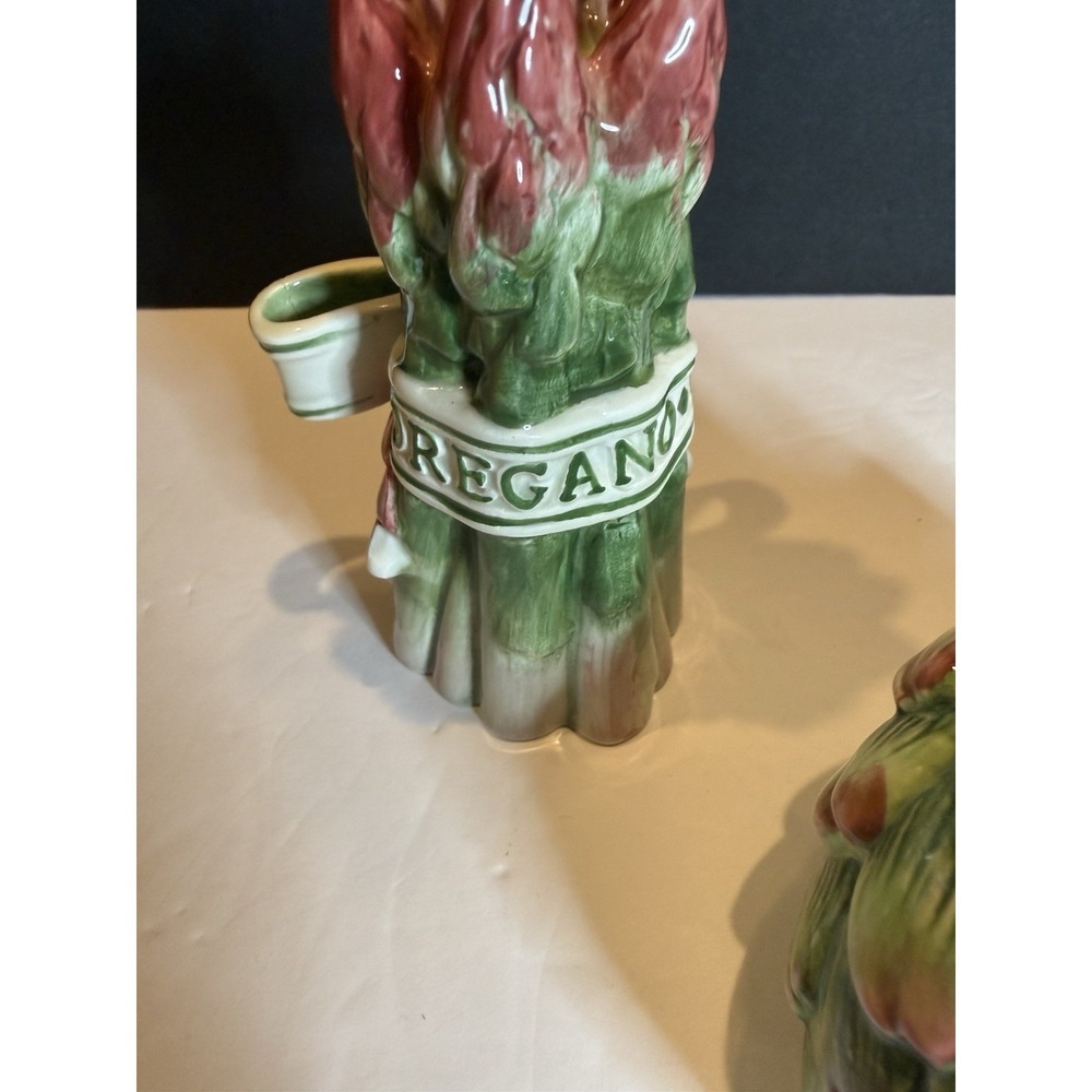 Vtg Fitz & Floyd Herb Garden Dill Sage Salt Pepper Shakers Artichoke Asparagus - Picture 11 of 14